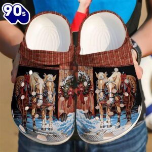 Horse Christmas Ride Classic Clogs…