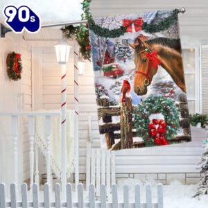 Horse Flag Christmas Snow Flag…