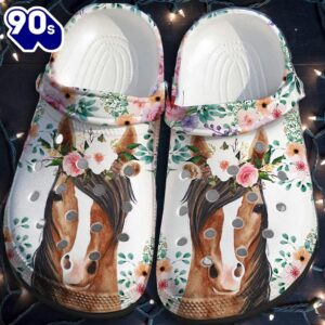 Horses Flower Custom Shoes Funny…