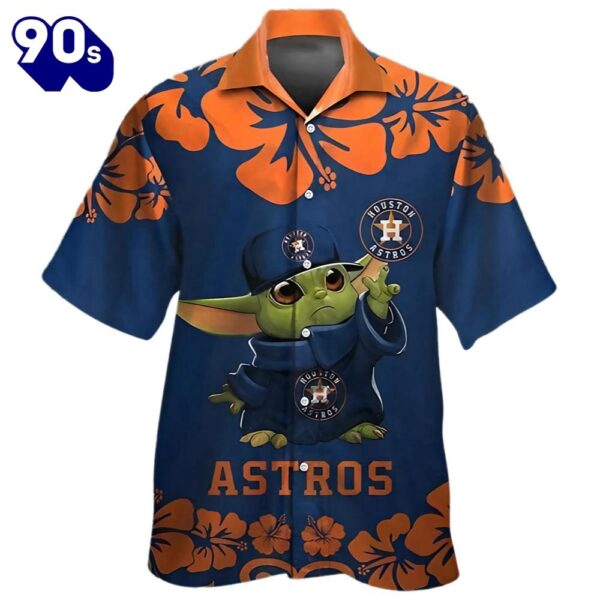 Houston Astros And Baby Yoda Disney Hawaiian Button Up Shirts