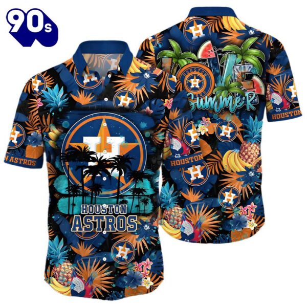 Houston Astros Tropical Sunset Hawaiian Button Up Shirts