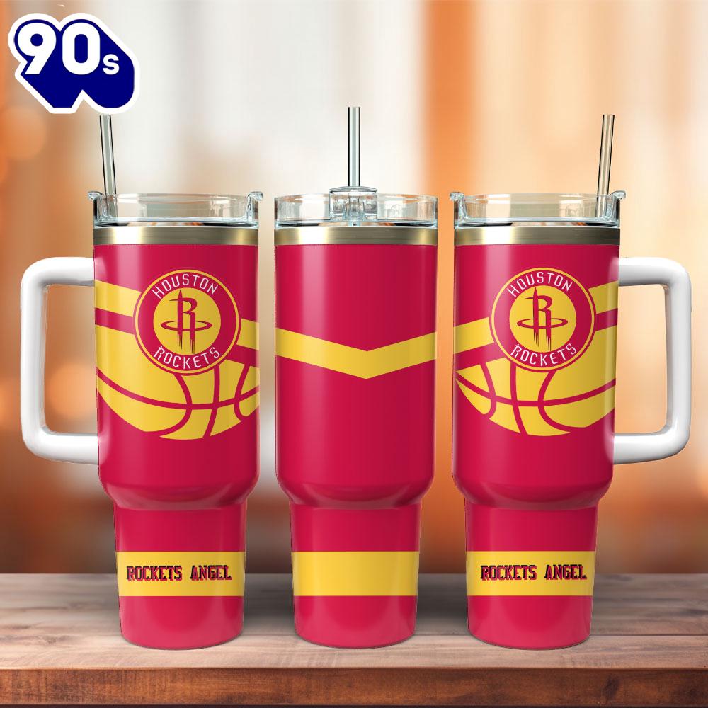Houston Rockets Basketball NBA Sport Custom Stanley Quencher 40oz Stainless Steel Tumbler With Handle Houston Rockets Basketball NBA Sport Custom Stanley Quencher 40oz Stainless Steel Tumbler With Handle