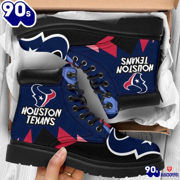 Houston Texans All Season Boots  Casual Shoes  Vegan Leather Custom Boot Shoes