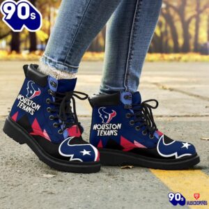 Houston Texans All Season Boots Casual Shoes Vegan Leather Custom Boot Shoes