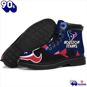 Houston Texans All Season Boots Casual Shoes Vegan Leather Custom Boot Shoes