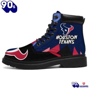 Houston Texans All Season Boots Casual Shoes Vegan Leather Custom Boot Shoes