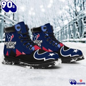 Houston Texans All Season Boots Casual Shoes Vegan Leather Custom Boot Shoes