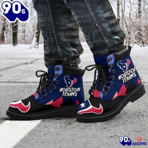 Houston Texans All Season Boots Casual Shoes Vegan Leather Custom Boot Shoes