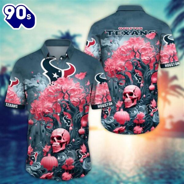 Houston Texans Halloween Skull Pumpkin – NFL Hawaiian Shirt