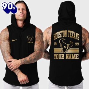 Houston Texans Men Workout Hooded Tank Top