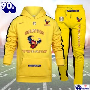 Houston Texans NFL 32 Teams Personlized Golden Logo Hoodie Set