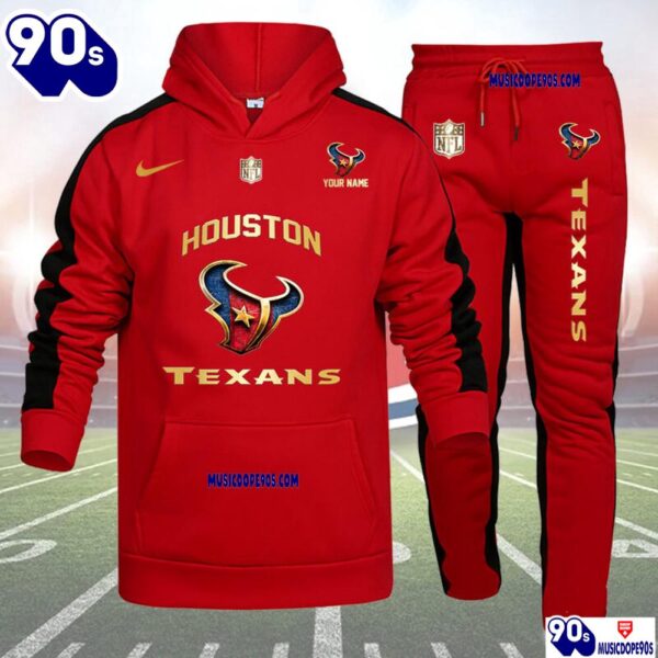 Houston Texans NFL 32 Teams Personlized Golden Logo Hoodie Set