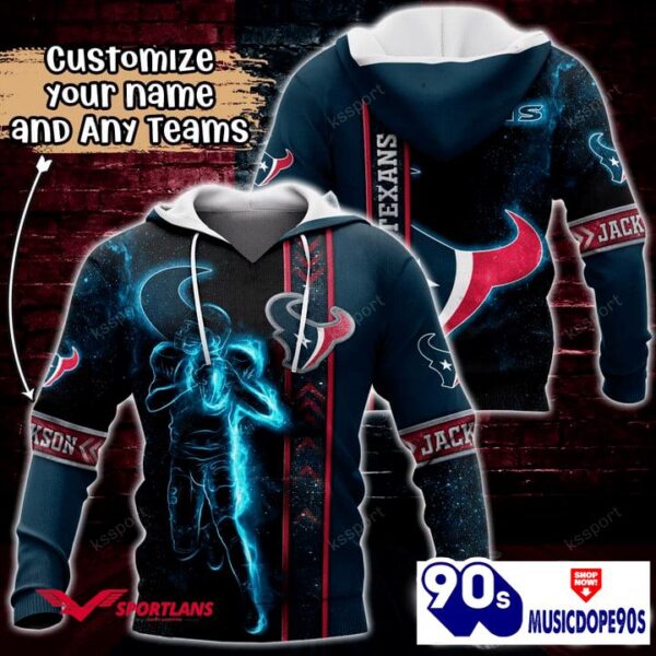 Houston Texans NFL Custom Name 3D Hoodie Teams Shirt For Fans