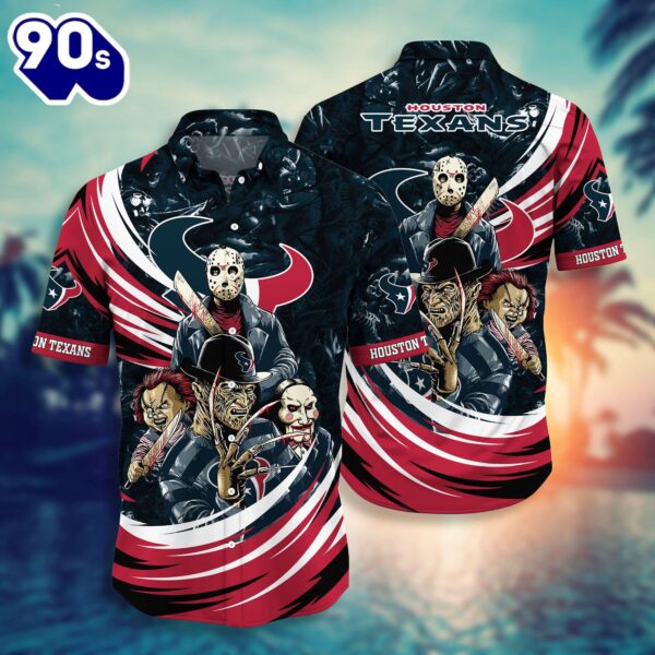 Houston Texans NFL  Halloween Horror Movies Hawaiian Shirts