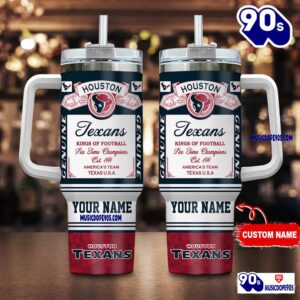 Houston Texans Nfl Kings Of Football Personalized Tumbler 40oz