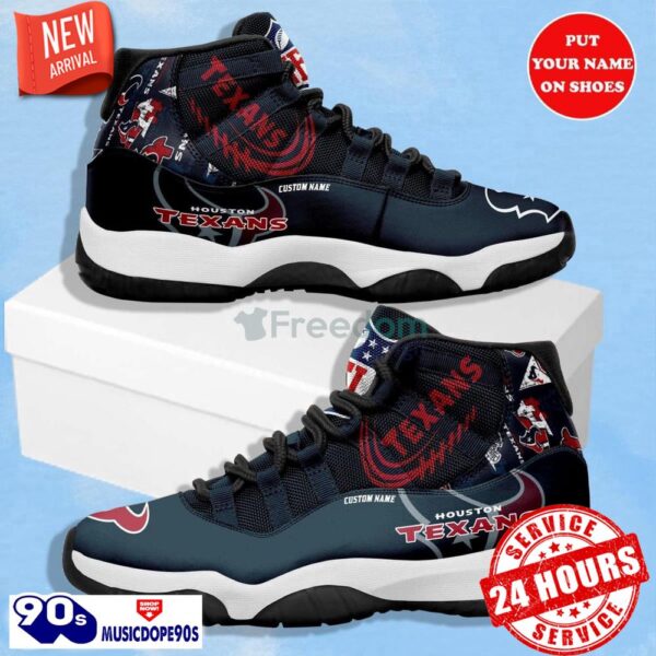 Houston Texans NFL Logo Air Jordan 11 Shoes Custom Name Shoes