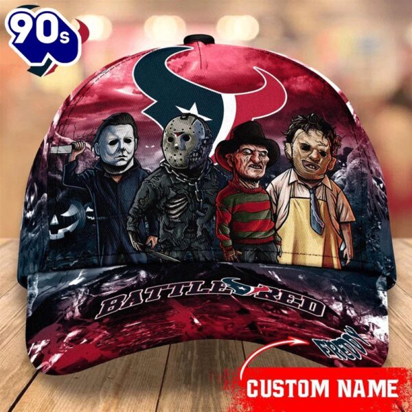 Houston Texans  NFL Personalized Trending Cap Mixed Horror Movie Characters