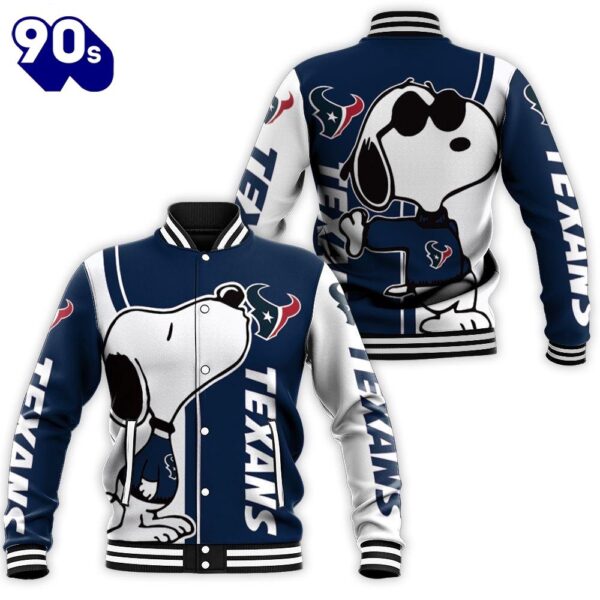 Houston Texans Snoopy Lover 3D Printed Baseball Jacket For Men Women