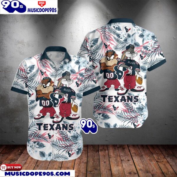 Houston Texans Taz And Bugs NFL Teams Hawaiian Shirt