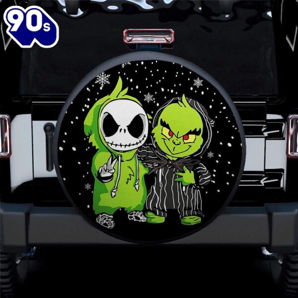 How The Grinch Jack Skellington Friends Christmas Car Spare Tire Covers Gift For Campers  Merry Christmas