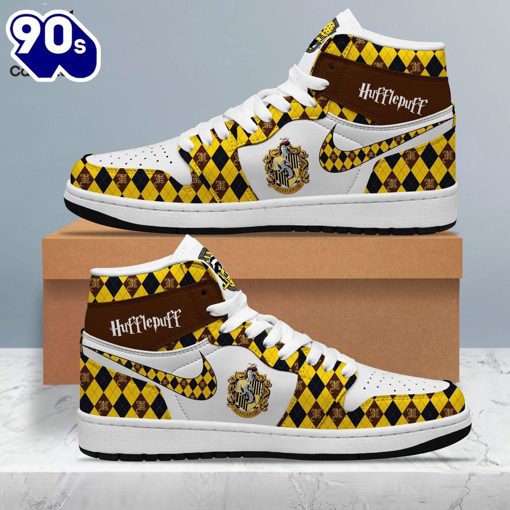 Gift Summer Hufflepuff Nike Yellow Design Air Jordan 1 High Top Gift Summer Hufflepuff Nike Yellow Design Air Jordan 1 High Top