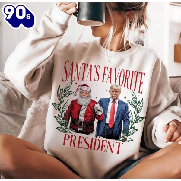 Humorous Trump Christmas Santa’s Favorite President Shirt