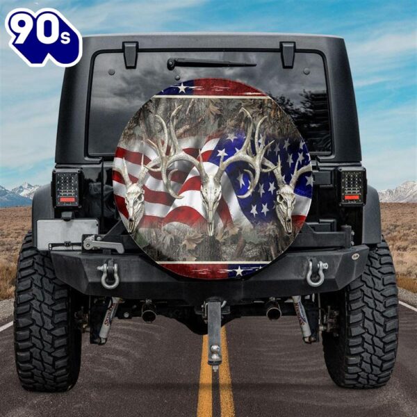 Hunting Camouflage Flag Spare Tire Cover