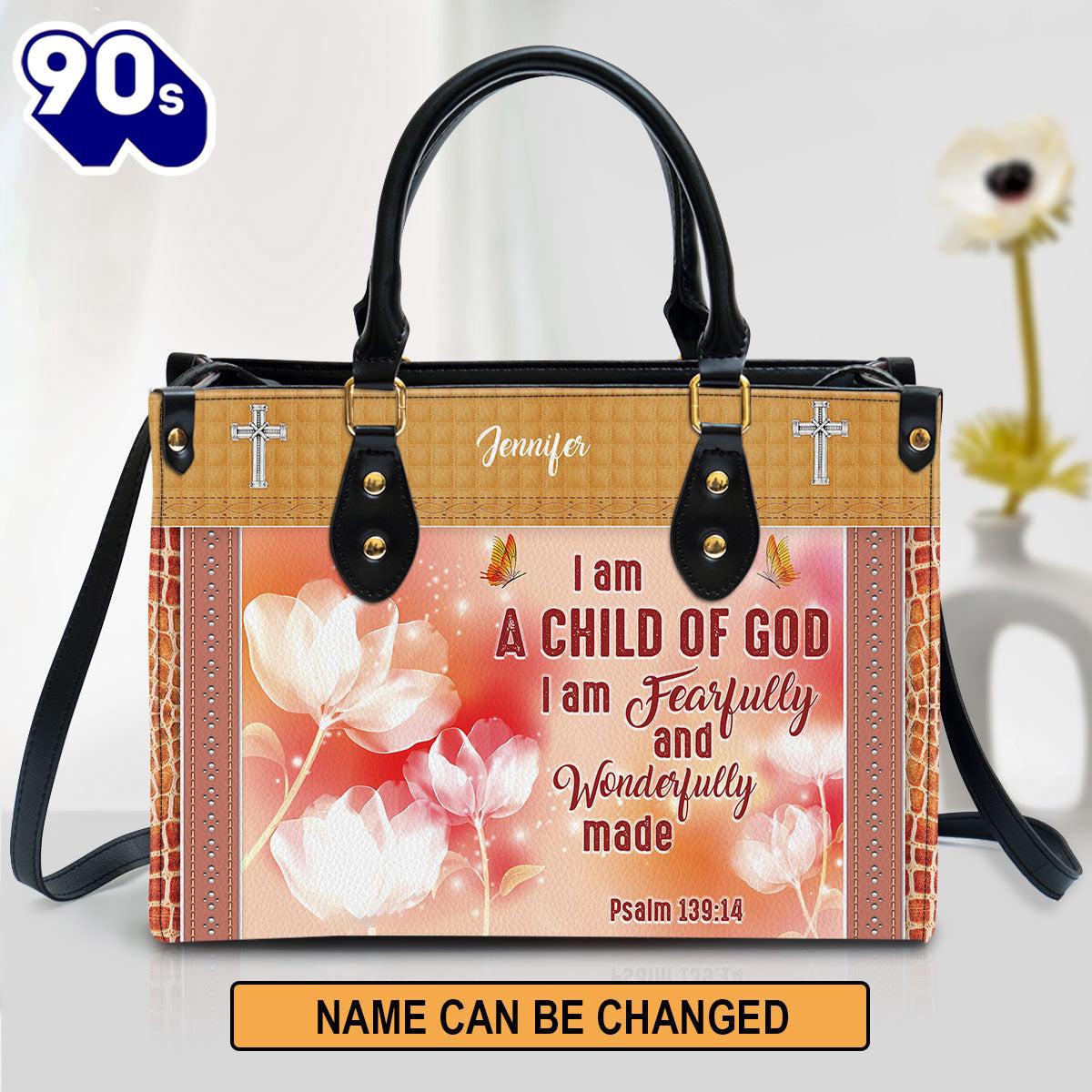I Am A Child Of God Leather Bag , Christian Bags Gift For Women Christmas I Am A Child Of God Leather Bag , Christian Bags Gift For Women Christmas