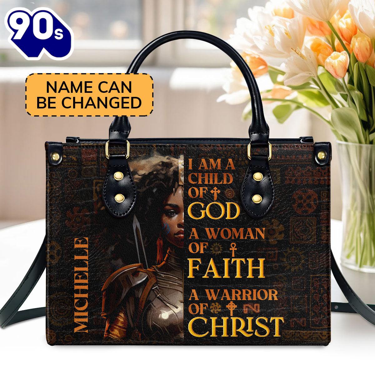 I Am A Child Of God Personalized Leather Handbag With Zipper , Christian Bags Gift For Women Christmas I Am A Child Of God Personalized Leather Handbag With Zipper , Christian Bags Gift For Women Christmas