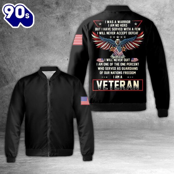 I Am A Veteran AOP Fleece Bomber Jacket