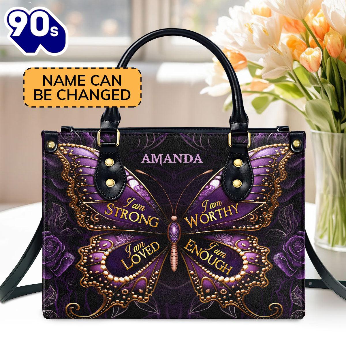 I Am Love Personalized Leather Handbag With Handle For Women, Christian Bags Gift For Women Christmas I Am Love Personalized Leather Handbag With Handle For Women, Christian Bags Gift For Women Christmas
