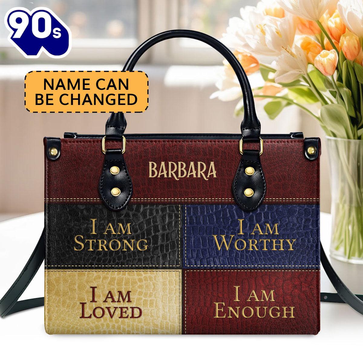 I Am Loved Personalized Zippered Leather Handbag With Handle Religious Gift For Worship Friends, Christian Bags Gift For Women Christmas I Am Loved Personalized Zippered Leather Handbag With Handle Religious Gift For Worship Friends, Christian Bags Gift For Women Christmas