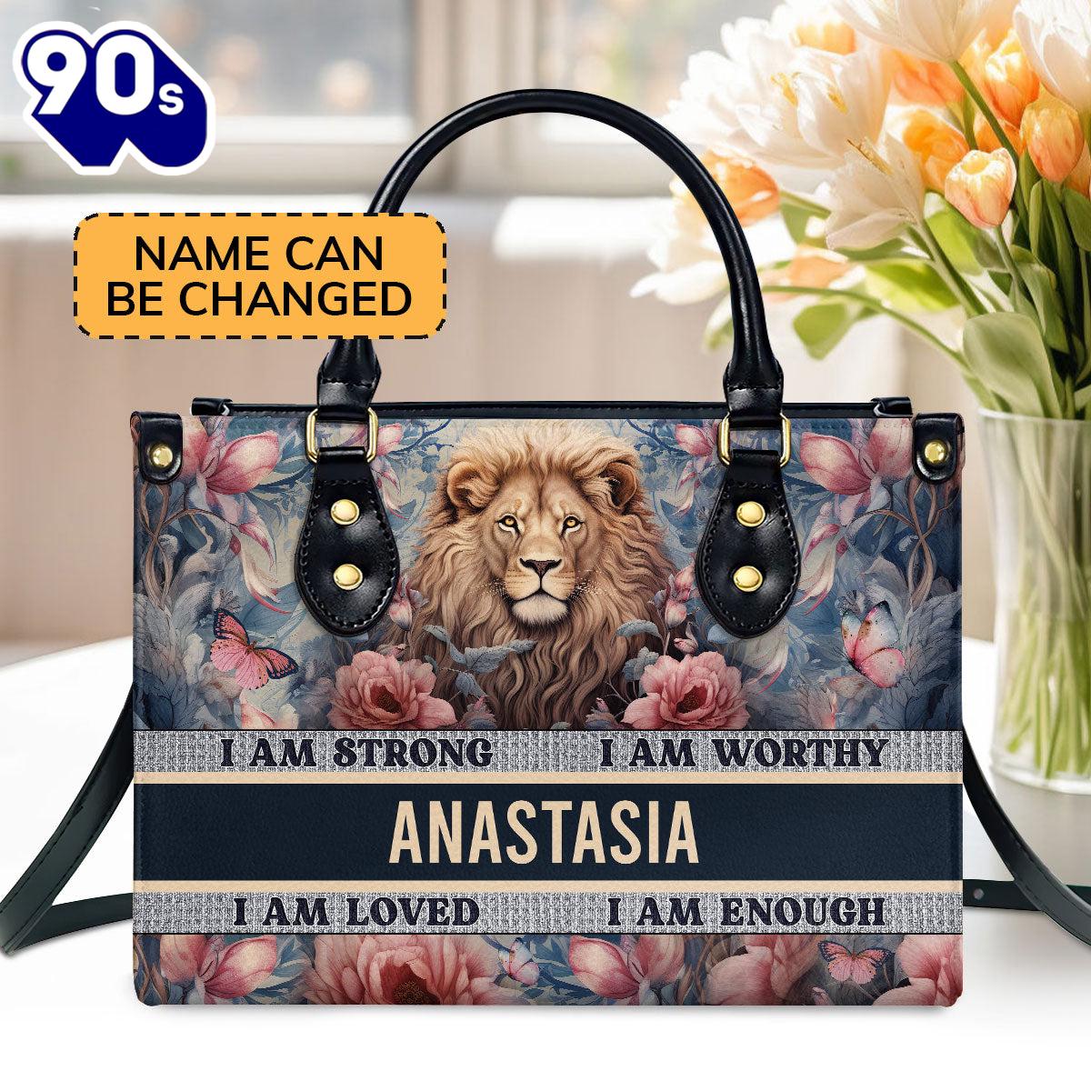 I Am Strong Personalized Leather Handbag , Christian Bags Gift For Women Christmas I Am Strong Personalized Leather Handbag , Christian Bags Gift For Women Christmas