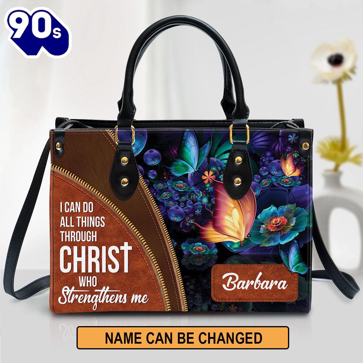 I Can Do All Things Through Christ Leather Bag , Christian Bags Gift For Women Christmas I Can Do All Things Through Christ Leather Bag , Christian Bags Gift For Women Christmas