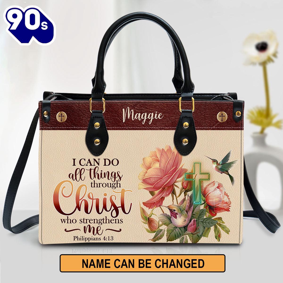 I Can Do All Things Through Christ Philippians 41 3 Humming Bird And Cross Leather Bag , Christian Bags Gift For Women Christmas I Can Do All Things Through Christ Philippians 41 3 Humming Bird And Cross Leather Bag , Christian Bags Gift For Women Christmas