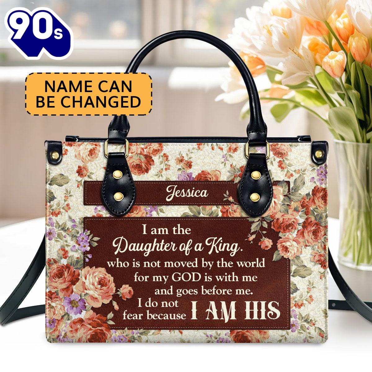 I Do Not Fear, For I Am His Christian Gifts For Women Personalized Leather Handbag With Handle, Christian Bags Gift For Women Christmas I Do Not Fear, For I Am His Christian Gifts For Women Personalized Leather Handbag With Handle, Christian Bags Gift For Women Christmas