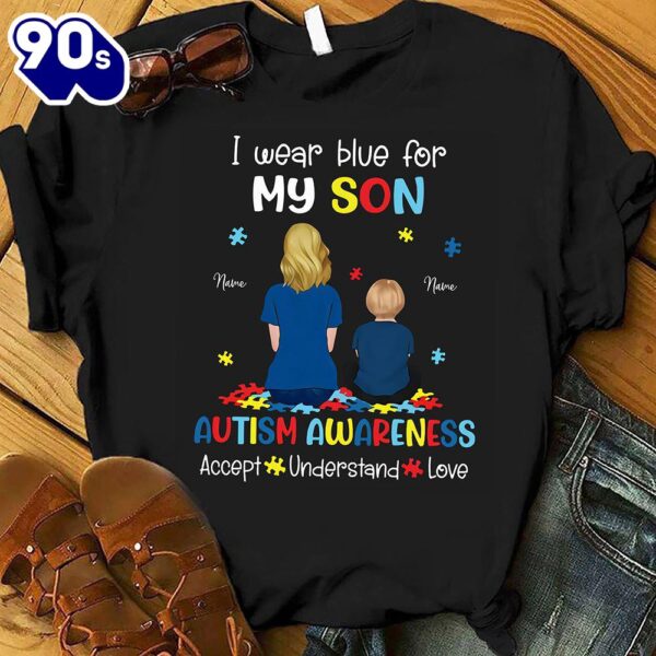 I Wear Blue For My Son Autism Awareness T-shirt