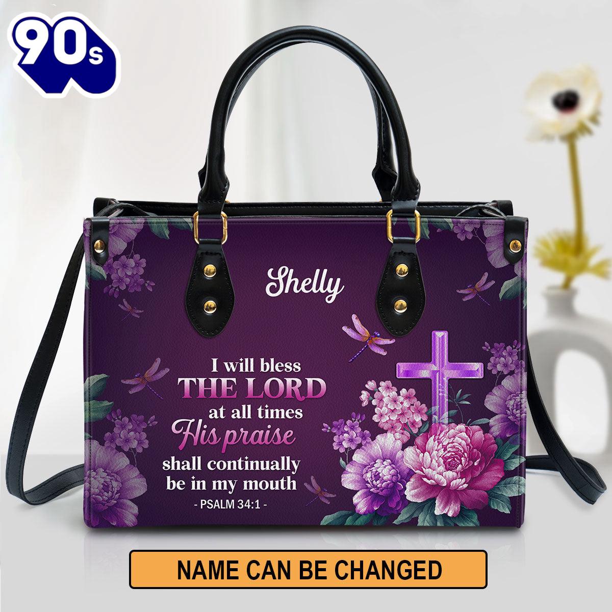 I Will Bless The Lord At All Times Leather Bag , Christian Bags Gift For Women Christmas I Will Bless The Lord At All Times Leather Bag , Christian Bags Gift For Women Christmas