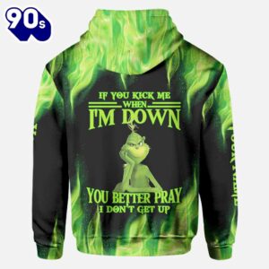 If You Kick Me - Personalized Grinch Stole Christmas All Over T-shirt and Hoodie