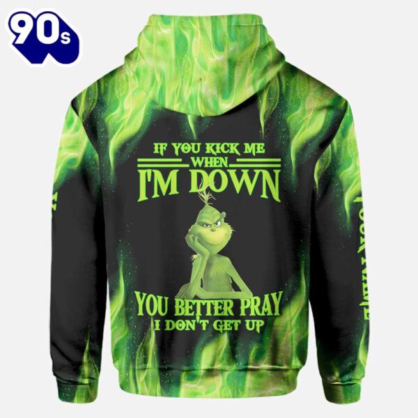 If You Kick Me – Personalized Grinch Stole Christmas All Over T-shirt and Hoodie