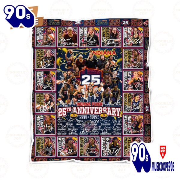 Indiana Fever 25th Anniversary 1999-2024 Fleece Blanket