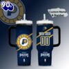 Indiana Pacers NBA Custom Stanley Quencher 40oz Stainless Steel Tumbler With Handle