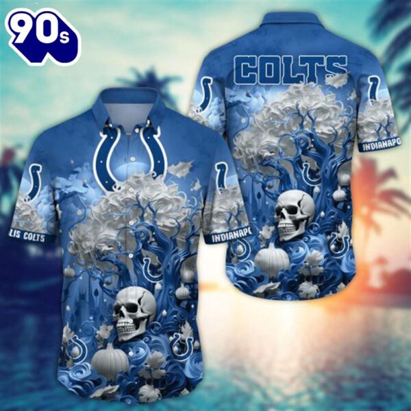 Indianapolis Colts Halloween Skull Pumpkin – NFL Hawaiian Shirt