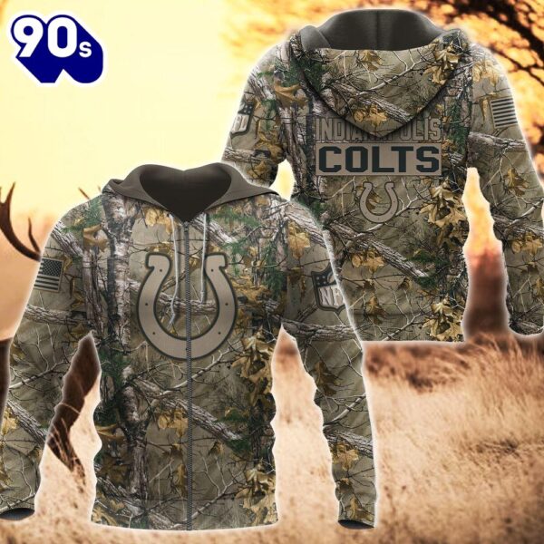 Indianapolis Colts  Hunting Camo NFL 3D Hoodie Shirt