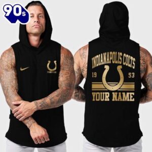 Indianapolis Colts Men Workout Hooded Tank Top