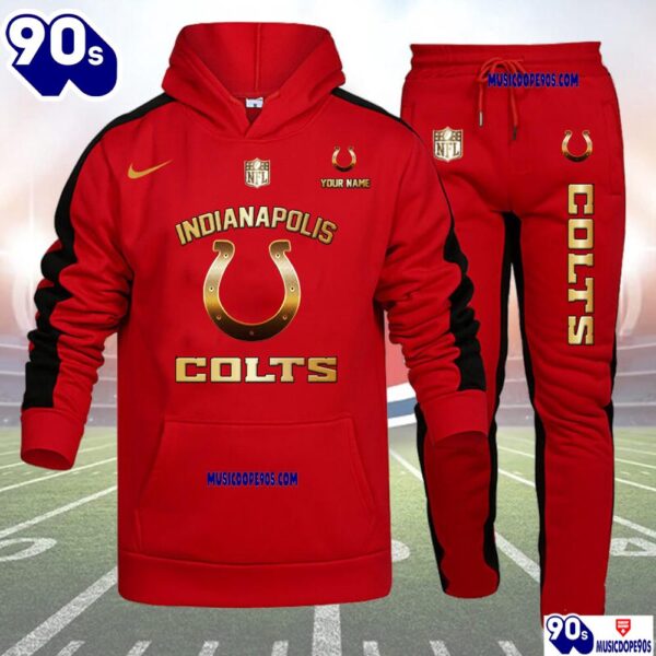 Indianapolis Colts NFL 32 Teams Personlized Golden Logo Hoodie Set