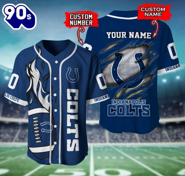 Indianapolis Colts NFL 3D Personalized Baseball Shirt For Fans