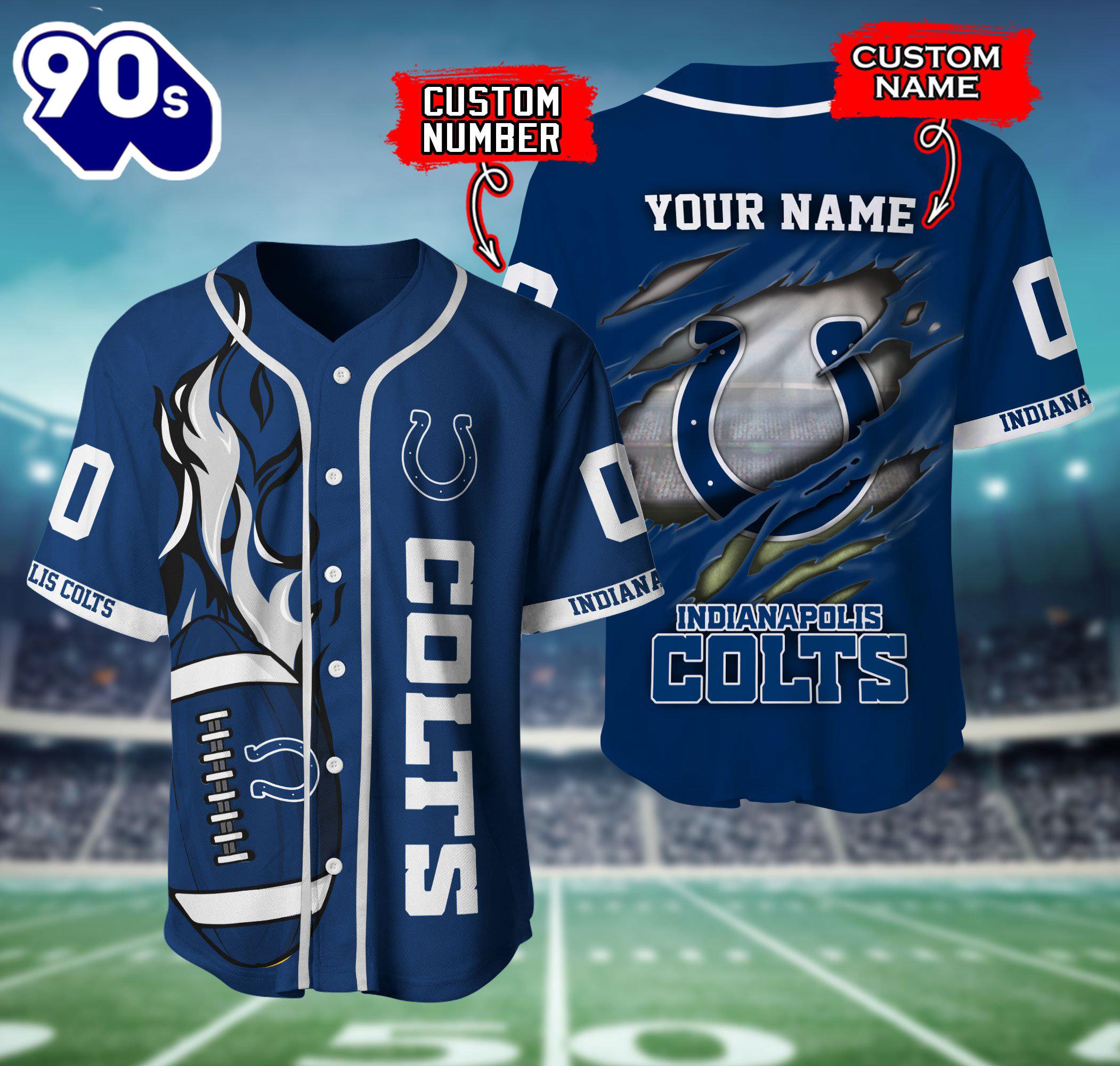Indianapolis Colts NFL 3D Personalized Baseball Shirt For Fans Indianapolis Colts NFL 3D Personalized Baseball Shirt For Fans