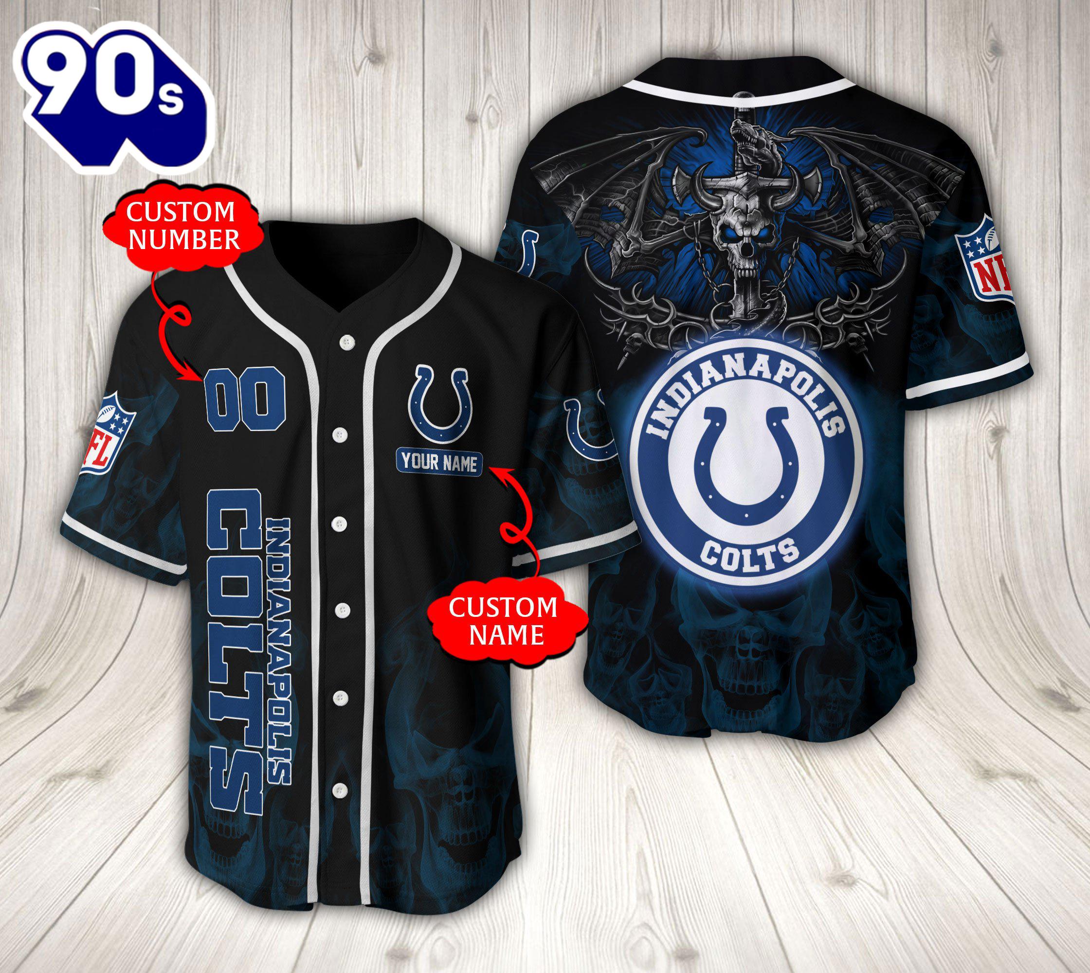 Indianapolis Colts NFL Baseball Jersey Custom Name And Number Shirt For Fans Indianapolis Colts NFL Baseball Jersey Custom Name And Number Shirt For Fans