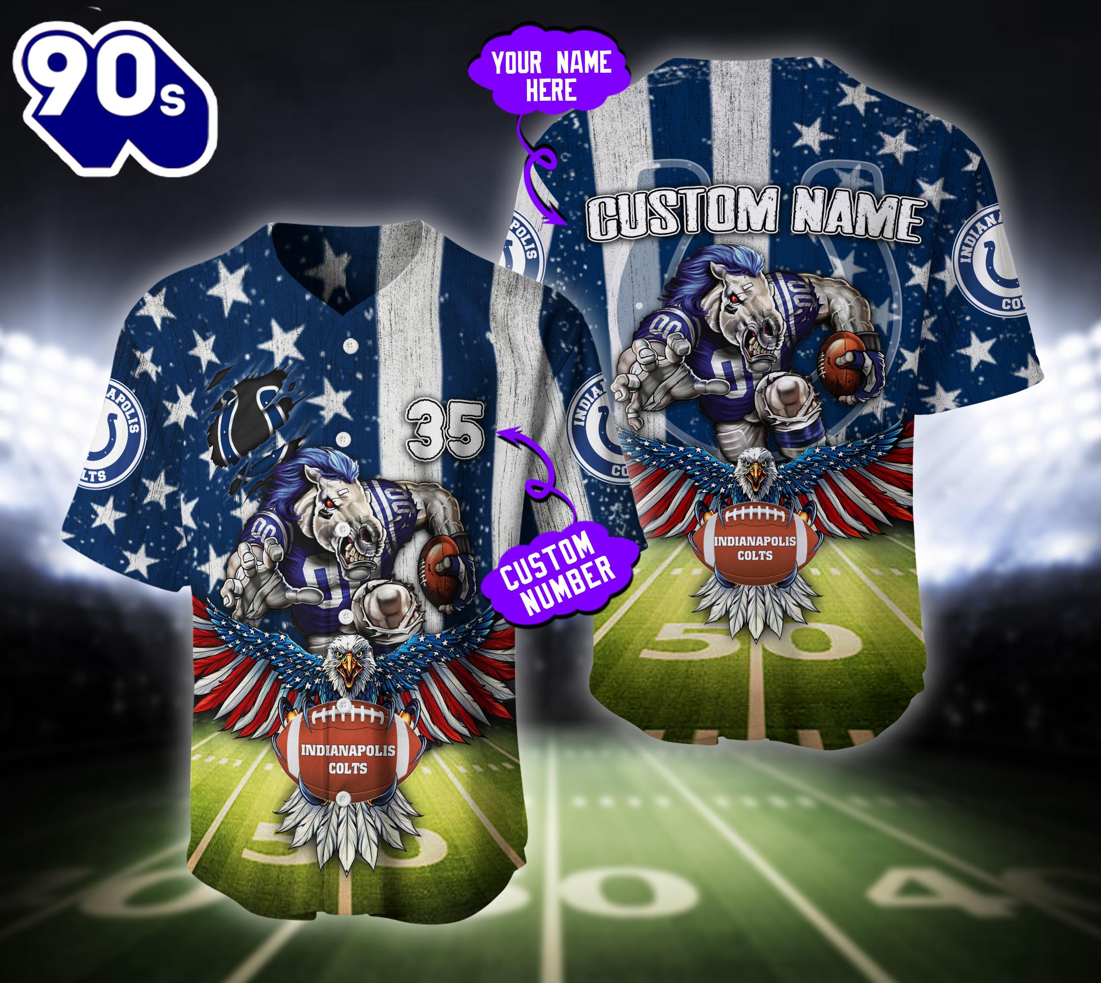 Indianapolis Colts NFL Baseball Jersey Custom Shirt For Fans Indianapolis Colts NFL Baseball Jersey Custom Shirt For Fans